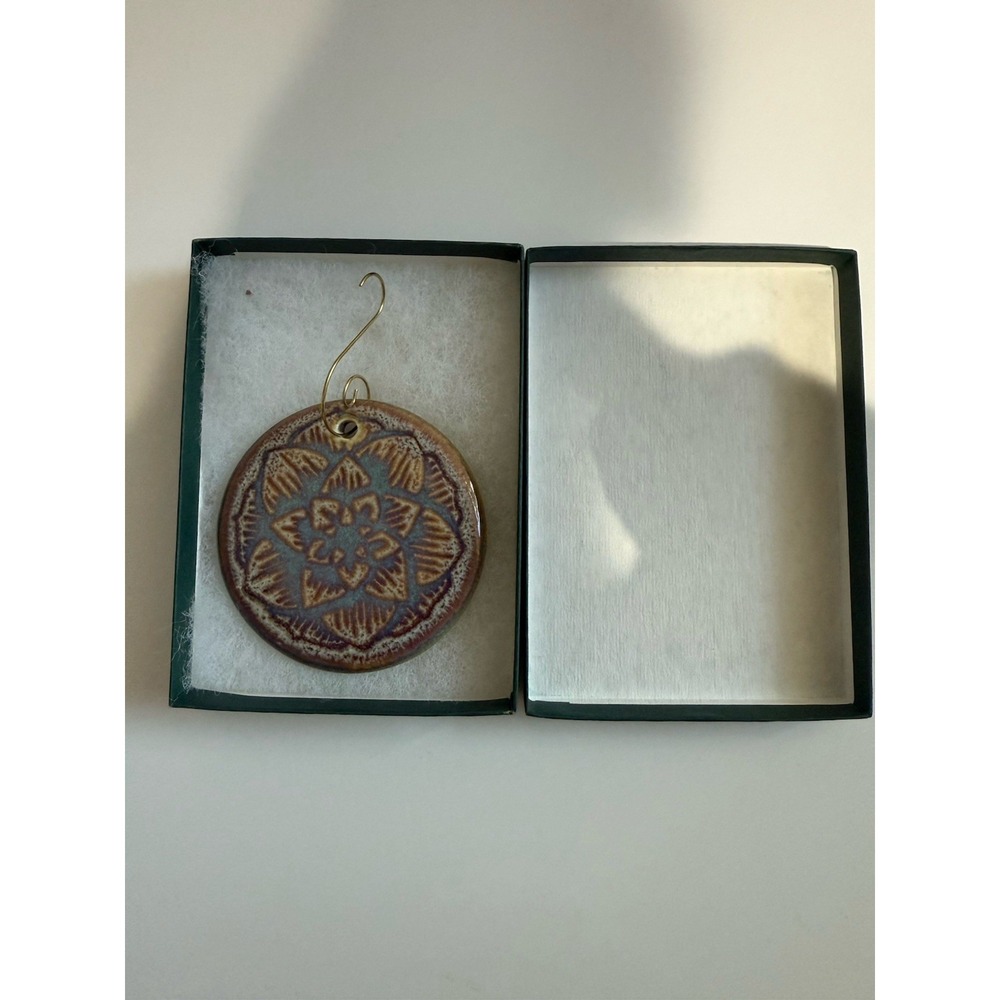 Georgetown, Maine Christmas Pottery Ornament  - Christmas Ornament NIB‎ FLOWER